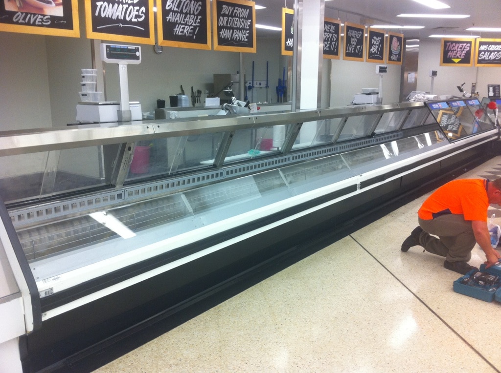 Deli case with electrostatic spray and fabrication works completed onsite